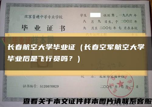 長春航空大學畢業證（長春空軍航空大學畢業后是飛行員嗎？）縮略圖
