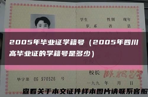 2005年畢業證學籍號（2005年四川高畢業證的學籍號是多少）縮略圖