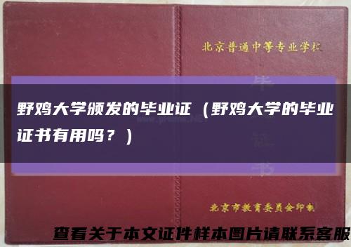 野雞大學頒發的畢業證（野雞大學的畢業證書有用嗎？）縮略圖