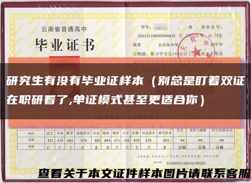研究生有沒有畢業證樣本（別總是盯著雙證在職研看了,單證模式甚至更適合你）縮略圖