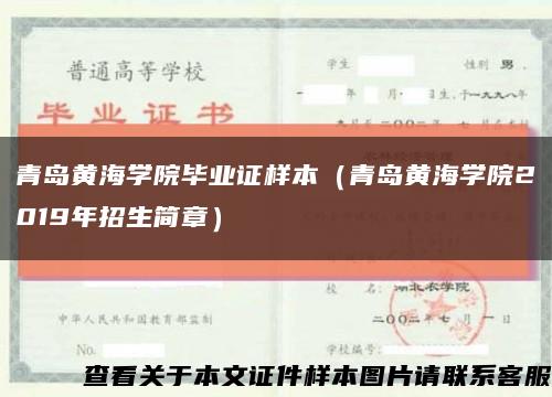 青島黃海學院畢業證樣本（青島黃海學院2019年招生簡章）縮略圖
