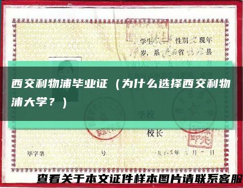西交利物浦畢業證（為什么選擇西交利物浦大學？）縮略圖