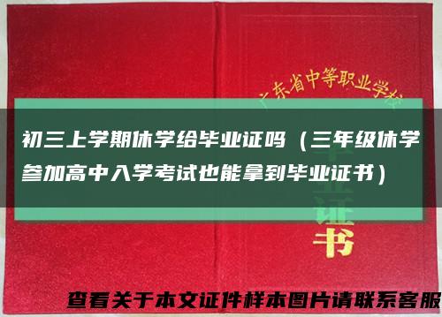 初三上學期休學給畢業證嗎（三年級休學參加高中入學考試也能拿到畢業證書）縮略圖