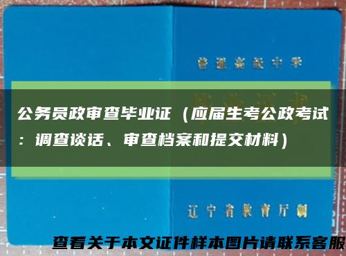 公務員政審查畢業證（應屆生考公政考試：調查談話、審查檔案和提交材料）縮略圖