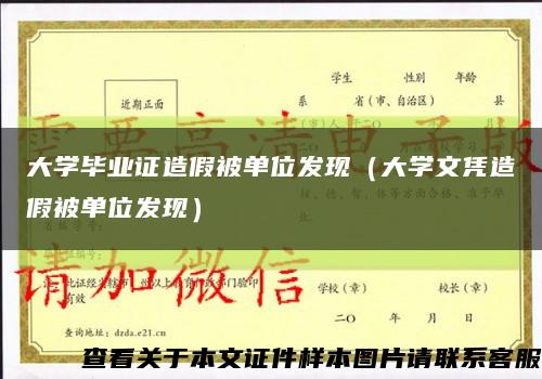 大學畢業證造假被單位發現（大學文憑造假被單位發現）縮略圖