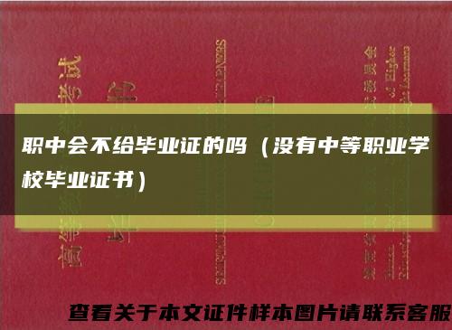 職中會不給畢業證的嗎（沒有中等職業學校畢業證書）縮略圖