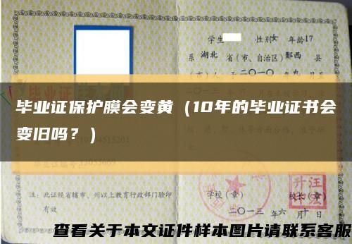 畢業證保護膜會變黃（10年的畢業證書會變舊嗎？）縮略圖
