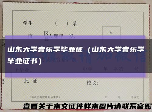 山東大學音樂學畢業證（山東大學音樂學畢業證書）縮略圖