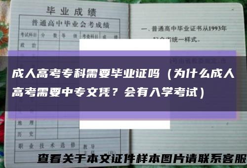 成人高考?？菩枰厴I證嗎（為什么成人高考需要中專文憑？會有入學考試）縮略圖