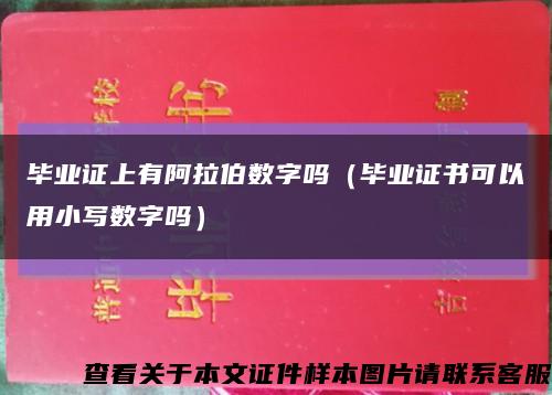 畢業證上有阿拉伯數字嗎（畢業證書可以用小寫數字嗎）縮略圖