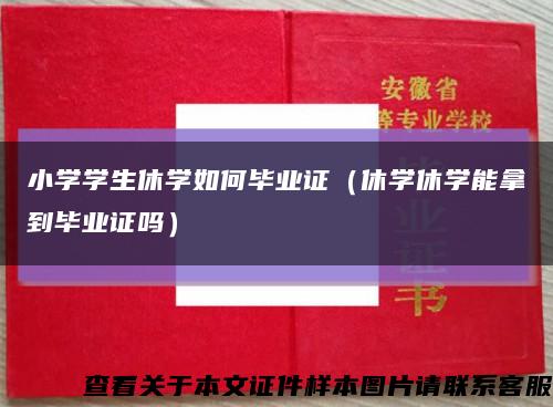 小學學生休學如何畢業證（休學休學能拿到畢業證嗎）縮略圖