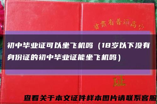 初中畢業證可以坐飛機嗎（18歲以下沒有身份證的初中畢業證能坐飛機嗎）縮略圖