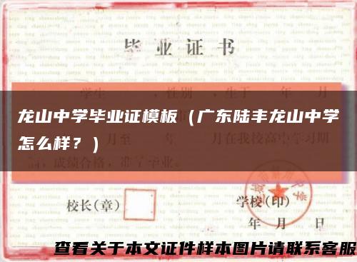 龍山中學畢業證模板（廣東陸豐龍山中學怎么樣？）縮略圖