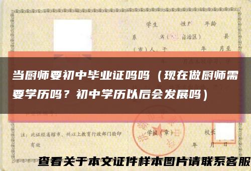 當廚師要初中畢業證嗎嗎（現在做廚師需要學歷嗎？初中學歷以后會發展嗎）縮略圖