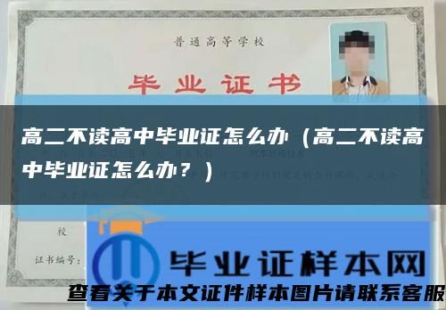 高二不讀高中畢業證怎么辦（高二不讀高中畢業證怎么辦？）縮略圖