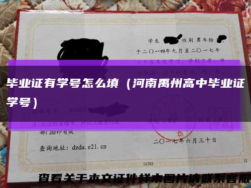 畢業證有學號怎么填（河南禹州高中畢業證學號）縮略圖
