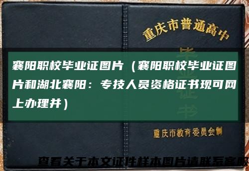 襄陽職校畢業證圖片（襄陽職校畢業證圖片和湖北襄陽：專技人員資格證書現可網上辦理并）縮略圖