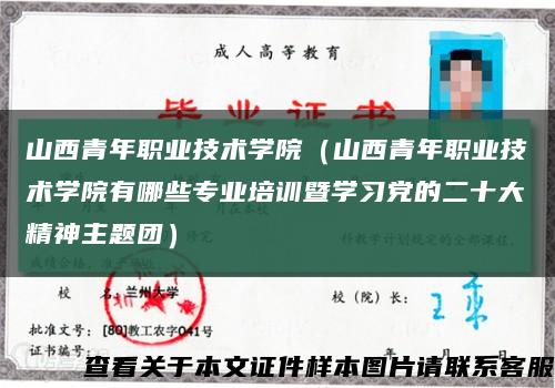 山西青年職業技術學院（山西青年職業技術學院有哪些專業培訓暨學習黨的二十大精神主題團）縮略圖