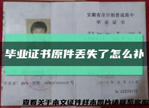 畢業證書原件丟失了怎么補縮略圖