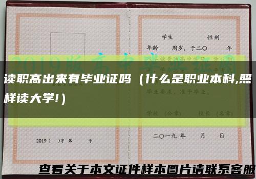 讀職高出來有畢業證嗎（什么是職業本科,照樣讀大學!）縮略圖