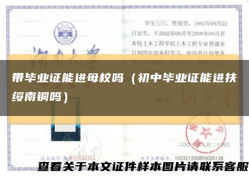 帶畢業證能進母校嗎（初中畢業證能進扶綏南銅嗎）縮略圖