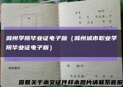 滁州學院畢業證電子版（滁州城市職業學院畢業證電子版）縮略圖