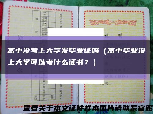 高中沒考上大學發畢業證嗎（高中畢業沒上大學可以考什么證書？）縮略圖