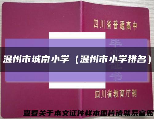 溫州市城南小學（溫州市小學排名）縮略圖