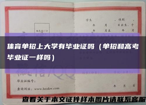 體育單招上大學有畢業證嗎（單招和高考畢業證一樣嗎）縮略圖
