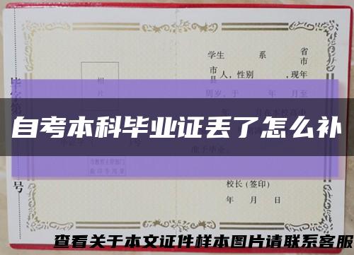 自考本科畢業證丟了怎么補縮略圖