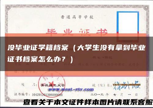 沒畢業證學籍檔案（大學生沒有拿到畢業證書檔案怎么辦？）縮略圖