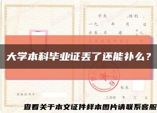 大學本科畢業證丟了還能補么？縮略圖