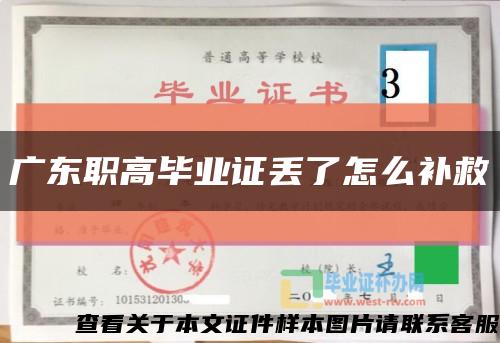 廣東職高畢業證丟了怎么補救縮略圖