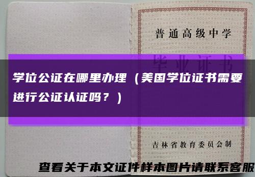 學位公證在哪里辦理（美國學位證書需要進行公證認證嗎？）縮略圖