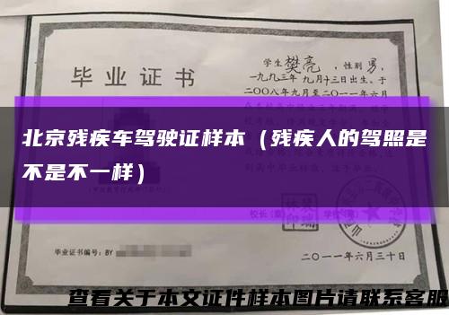 北京殘疾車駕駛證樣本（殘疾人的駕照是不是不一樣）縮略圖