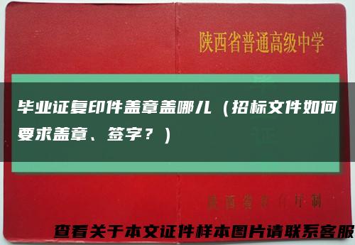 畢業證復印件蓋章蓋哪兒（招標文件如何要求蓋章、簽字？）縮略圖