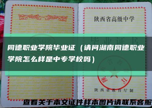 同德職業學院畢業證（請問湖南同德職業學院怎么樣是中專學校嗎）縮略圖