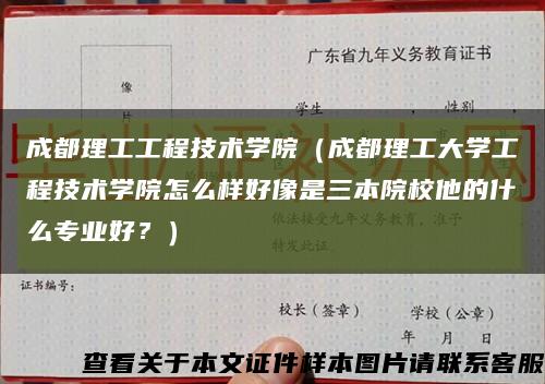 成都理工工程技術學院（成都理工大學工程技術學院怎么樣好像是三本院校他的什么專業好？）縮略圖