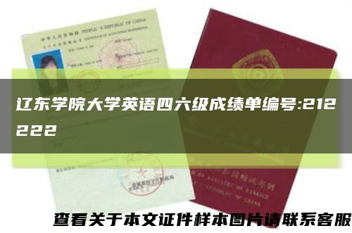 遼東學院大學英語四六級成績單編號:212222縮略圖