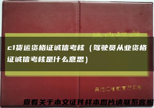 c1貨運資格證誠信考核（駕駛員從業資格證誠信考核是什么意思）縮略圖