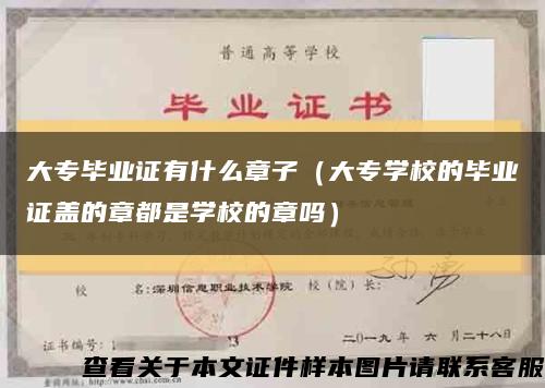 大專畢業證有什么章子（大專學校的畢業證蓋的章都是學校的章嗎）縮略圖