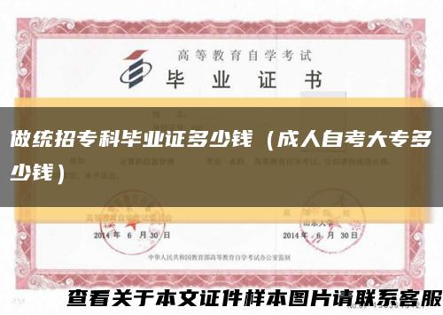 做統招?？飘厴I證多少錢（成人自考大專多少錢）縮略圖