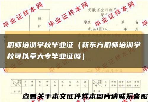廚師培訓學校畢業證（新東方廚師培訓學?？梢阅么髮．厴I證嗎）縮略圖