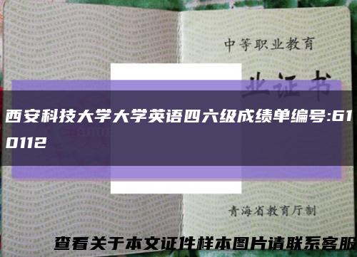 西安科技大學大學英語四六級成績單編號:610112縮略圖