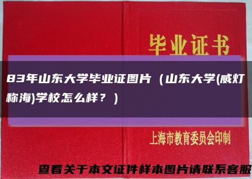 83年山東大學畢業證圖片（山東大學(威燈稱海)學校怎么樣？）縮略圖