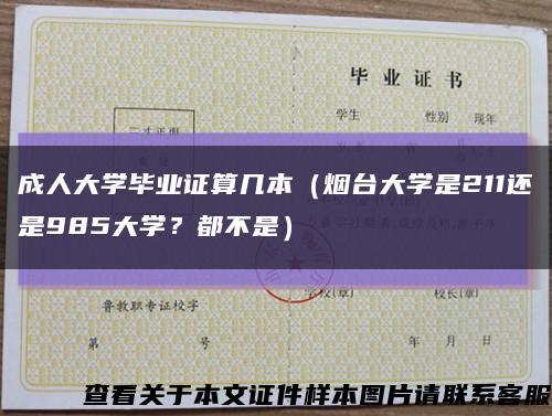 成人大學畢業證算幾本（煙臺大學是211還是985大學？都不是）縮略圖