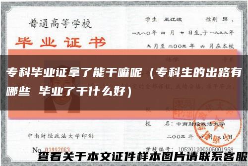 ?？飘厴I證拿了能干嘛呢（?？粕某雎酚心男?畢業了干什么好）縮略圖