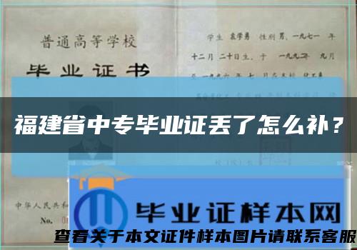 福建省中專畢業證丟了怎么補？縮略圖