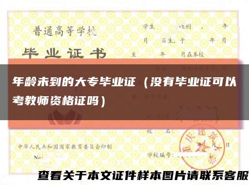 年齡未到的大專畢業證（沒有畢業證可以考教師資格證嗎）縮略圖