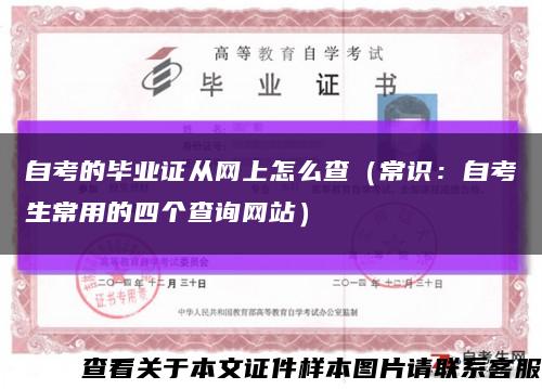 自考的畢業證從網上怎么查（常識：自考生常用的四個查詢網站）縮略圖
